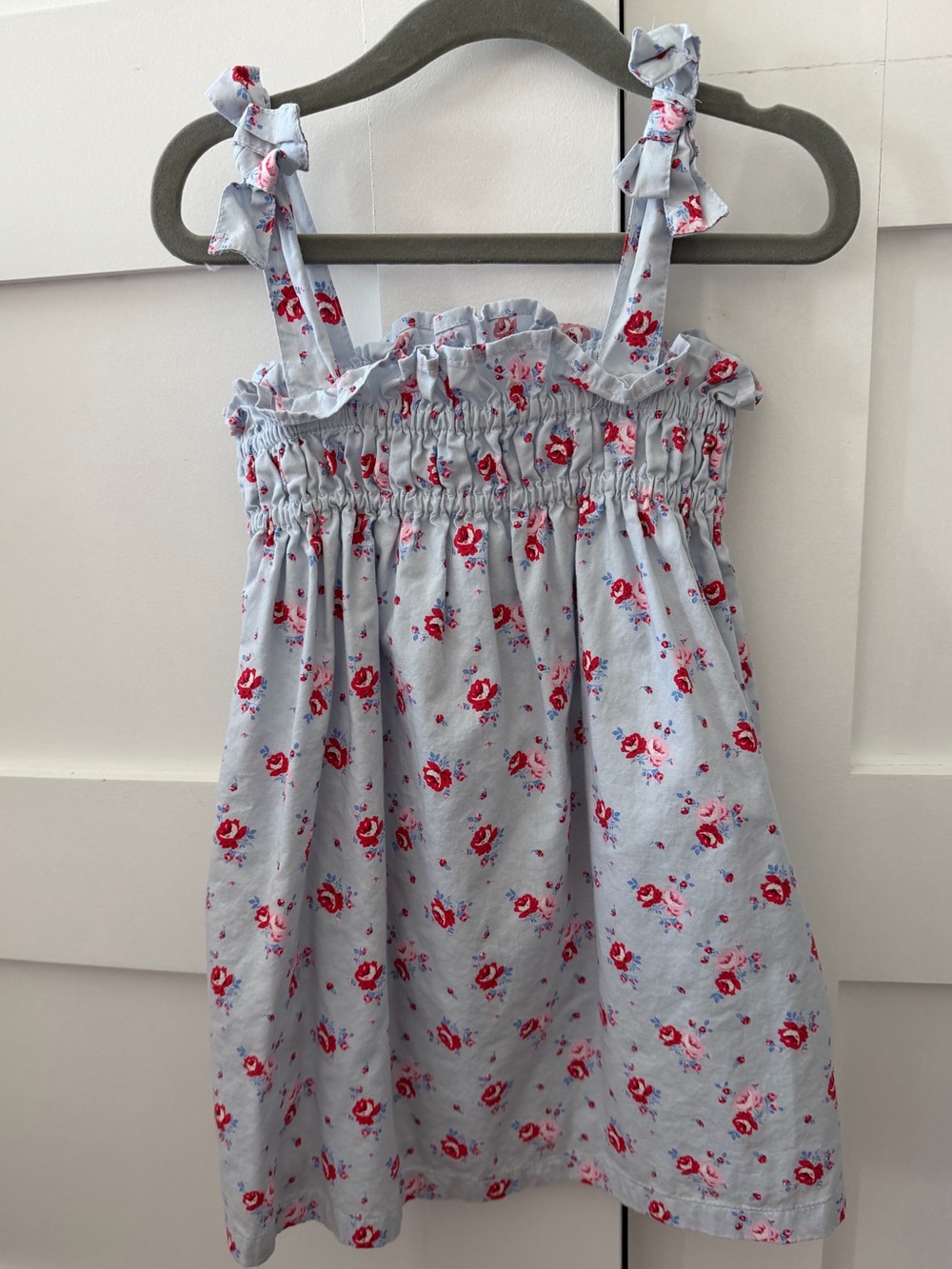 GAP Light Blue Sundress with Pink and Red Floral Print
